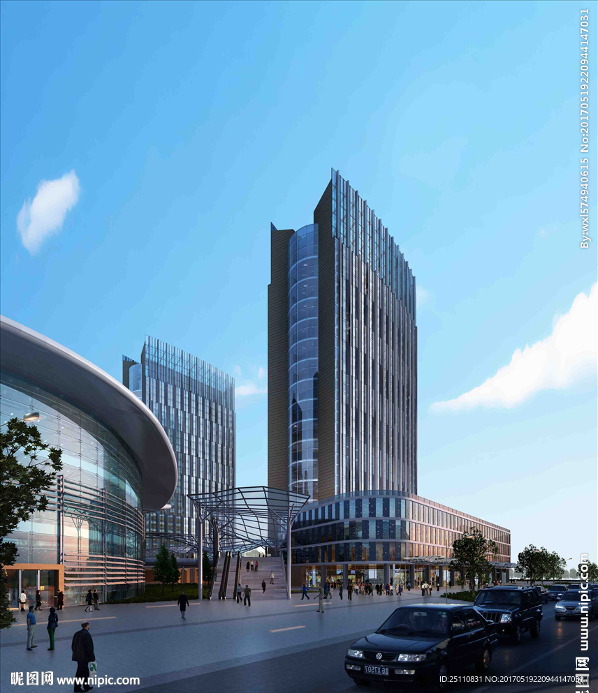 公建商业街台阶入口图