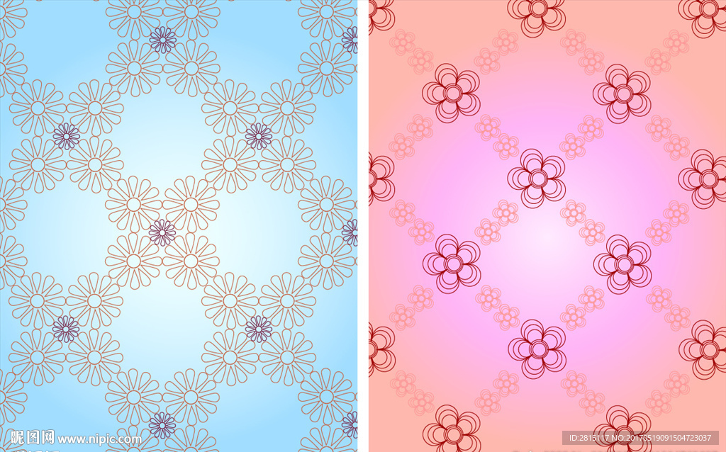 无缝拼接清新梦幻底纹