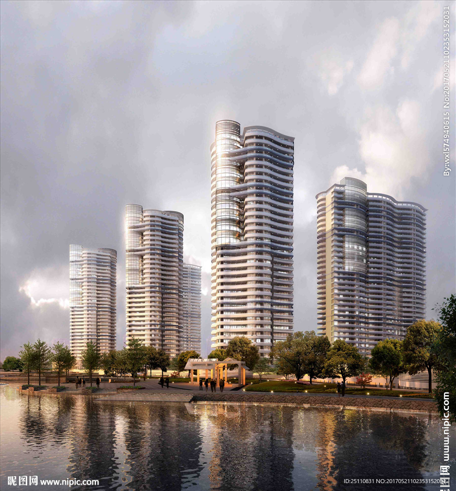 高层公建水景看水平台图