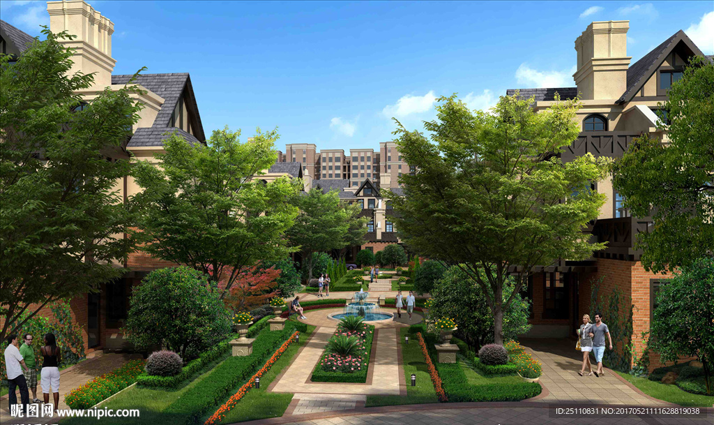 别墅小区入口景观效果图