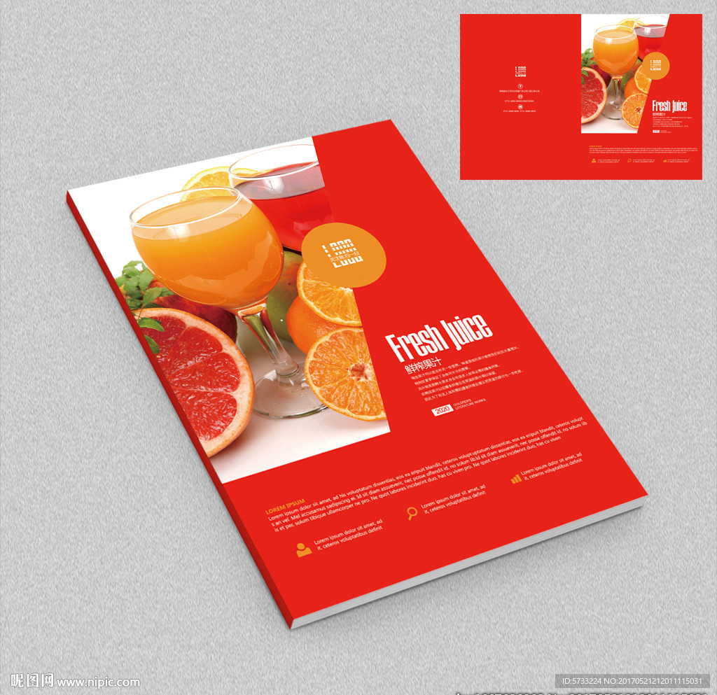 可口橙汁饮料画册封面设计