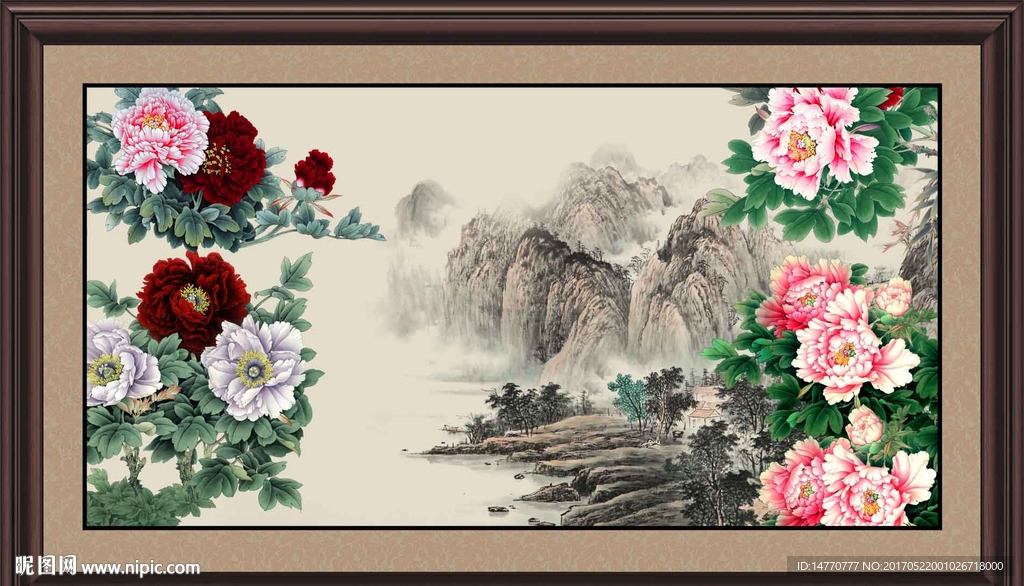 国画花鸟牡丹
