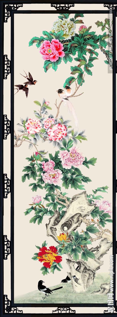 花鸟牡丹