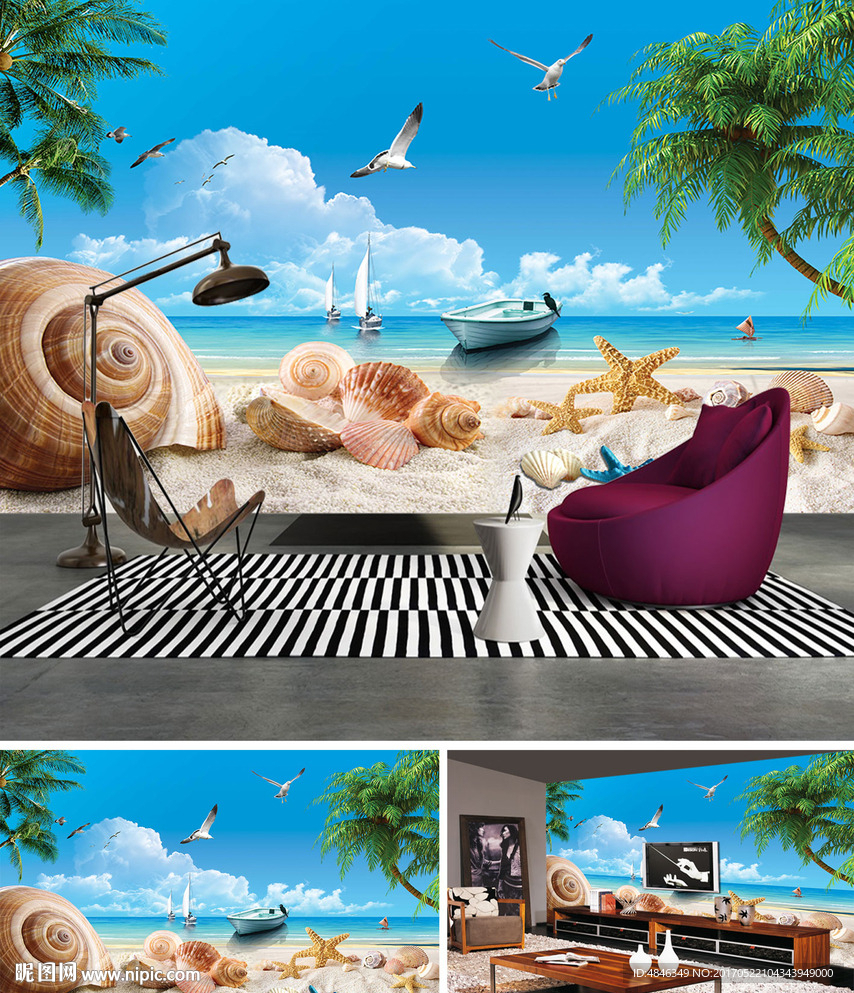 大海海难电视电视背景墙壁纸