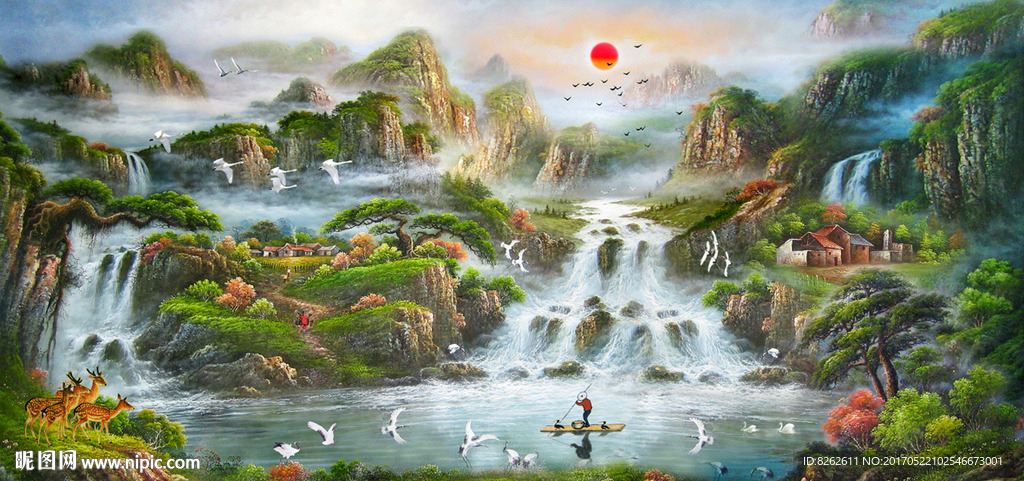 聚宝盆油画