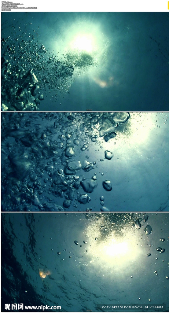海洋潜水气泡阳光