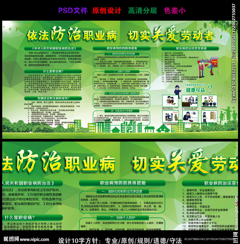 绿色时尚防治职业病宣传展板