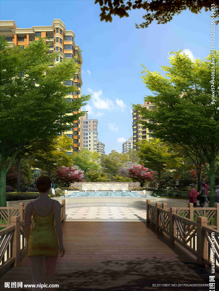木桥林荫大道景观图