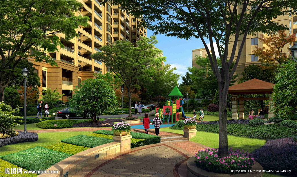 儿童娱乐设施花池景观设计图