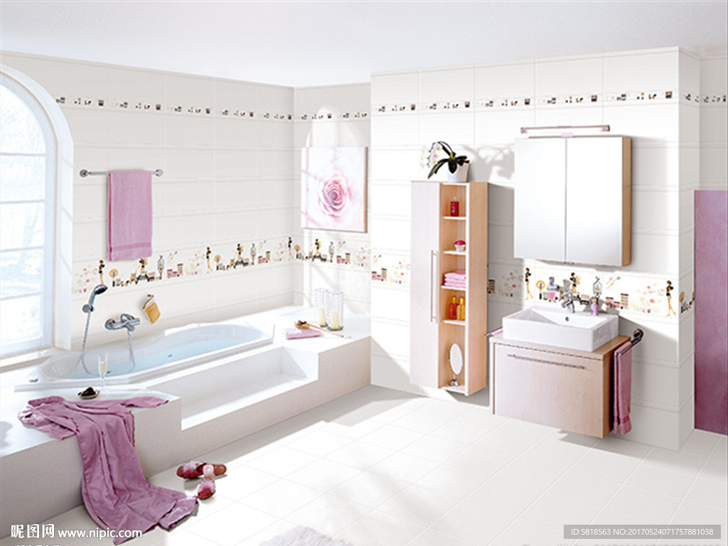 瓷砖铺贴浴室分层