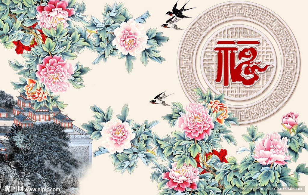 中式背景墙