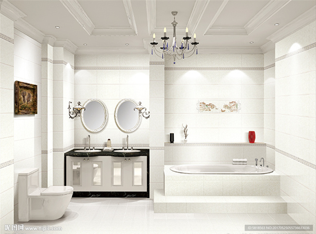 瓷砖铺贴浴室分层