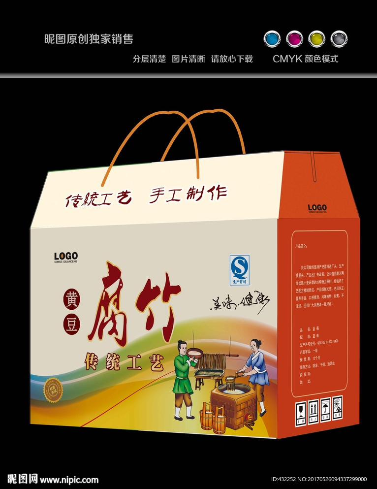食品包装箱 展开图