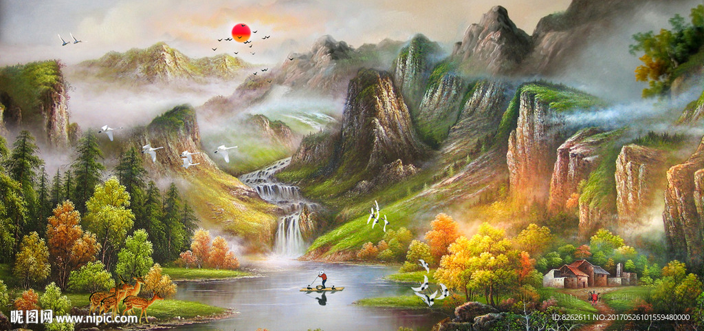 油画山水