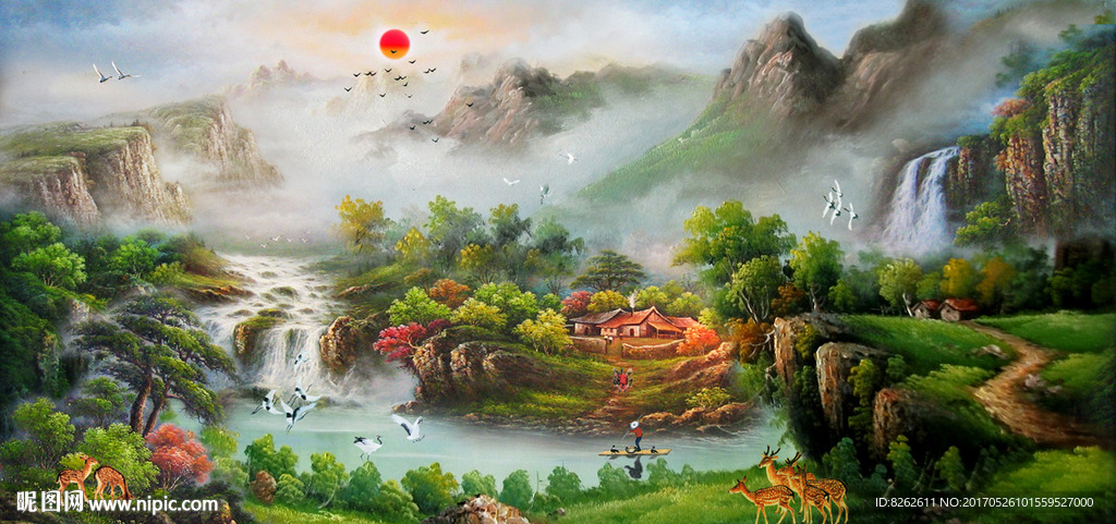 油画山水