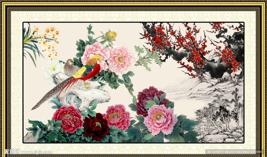 国画牡丹