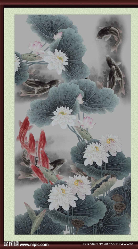 水墨荷花图
