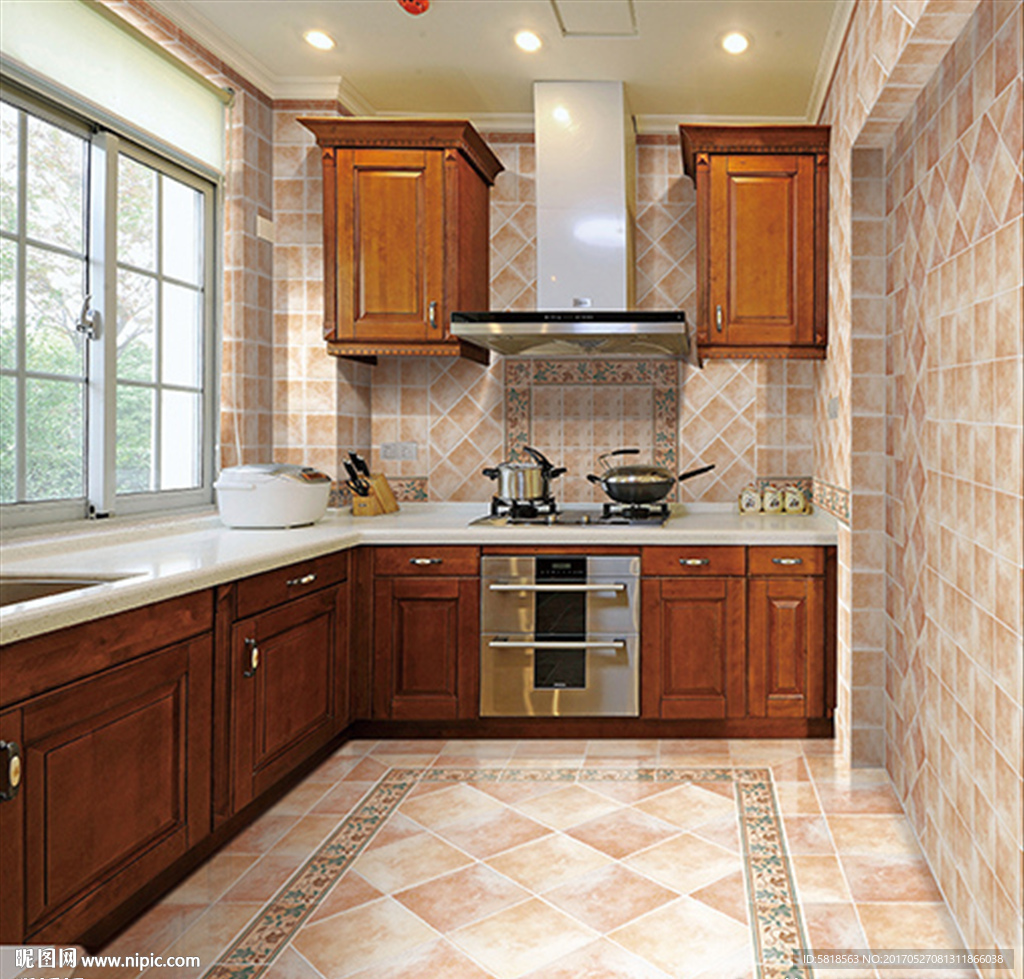 瓷砖铺贴厨房分层