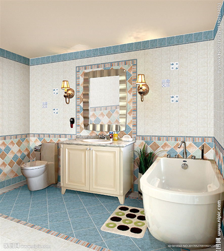 瓷砖铺贴浴室分层