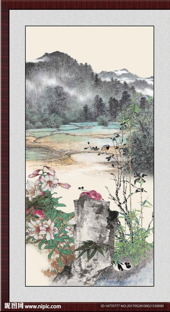 山水国画花鸟