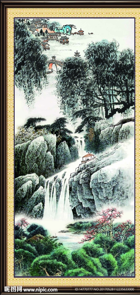 竖幅山水画