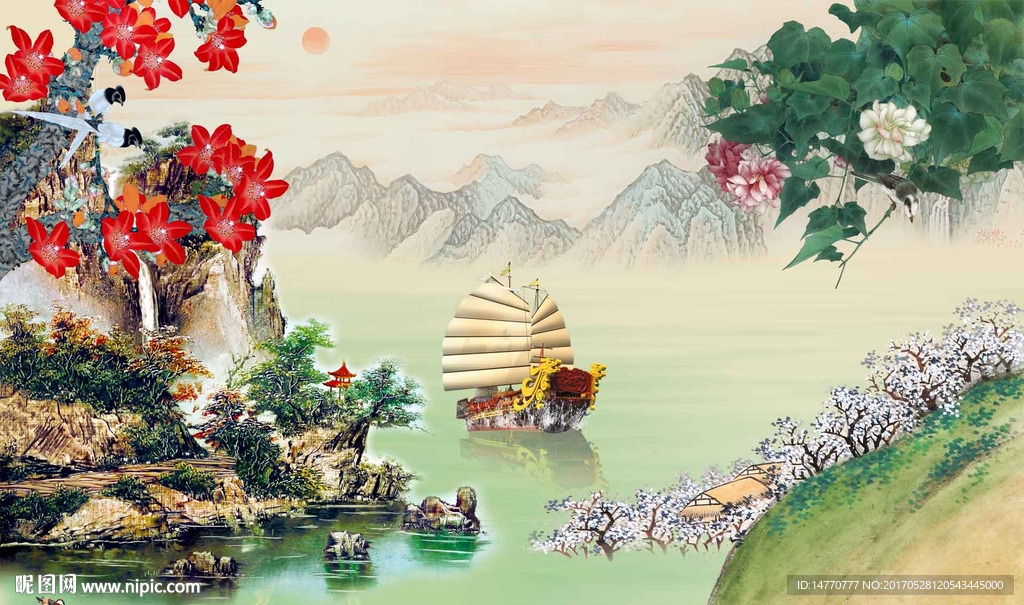 花鸟图 一帆风顺