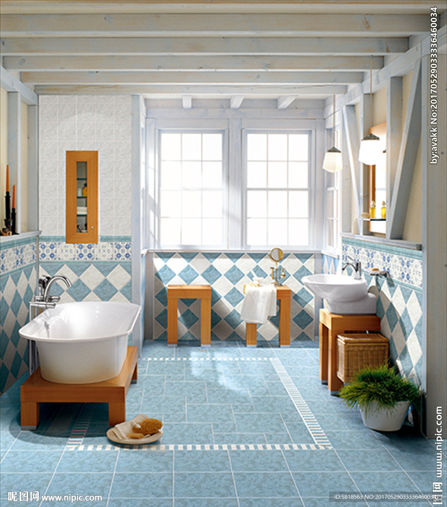 瓷砖铺贴浴室分层