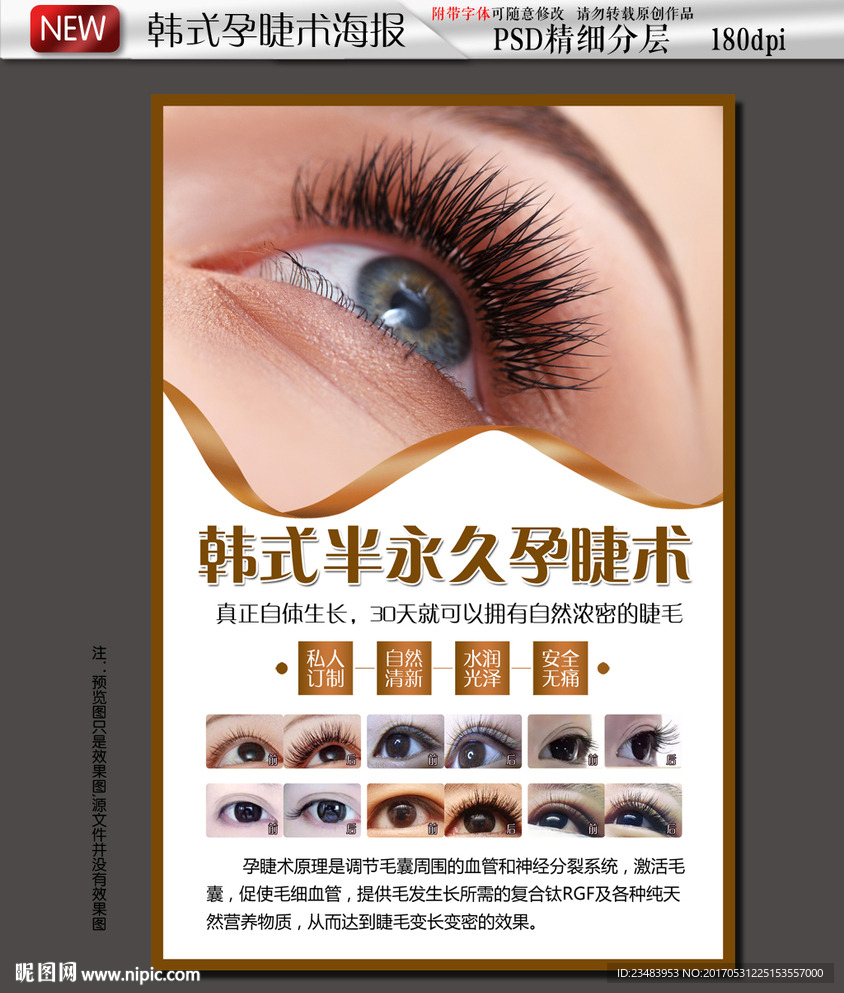 韩式孕睫术海报