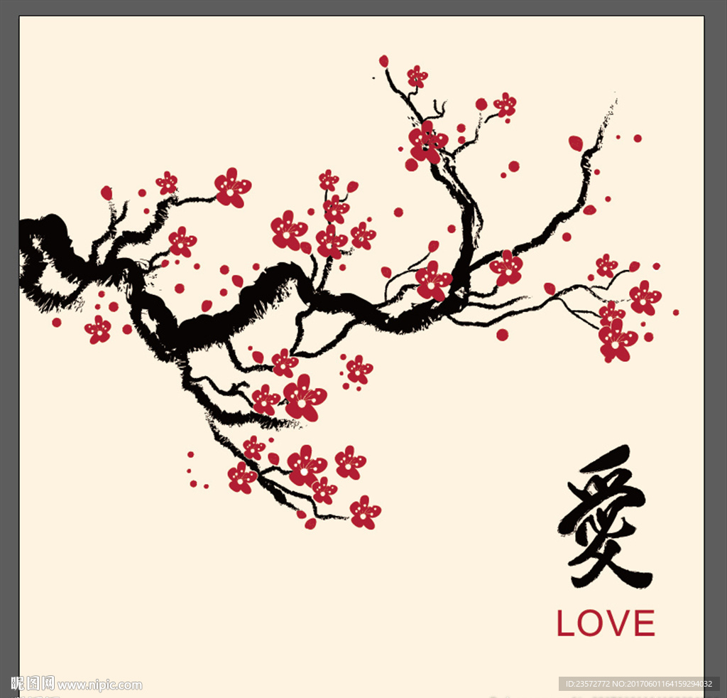 梅花硅藻泥
