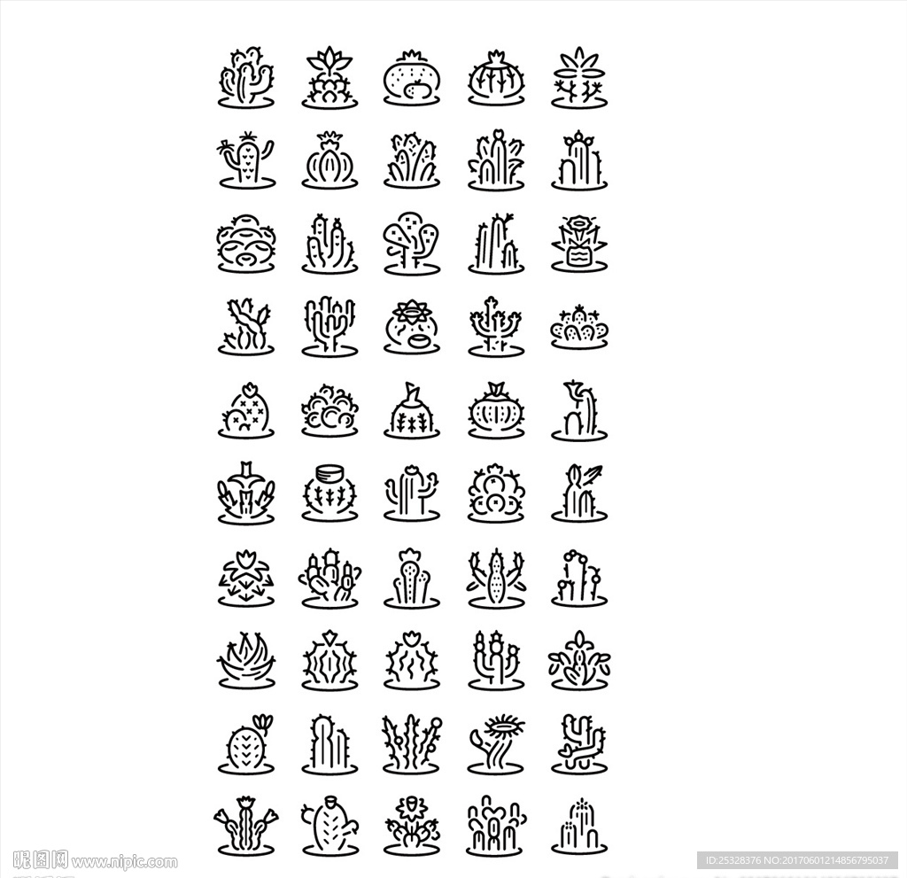 仙人掌的相关矢量图标