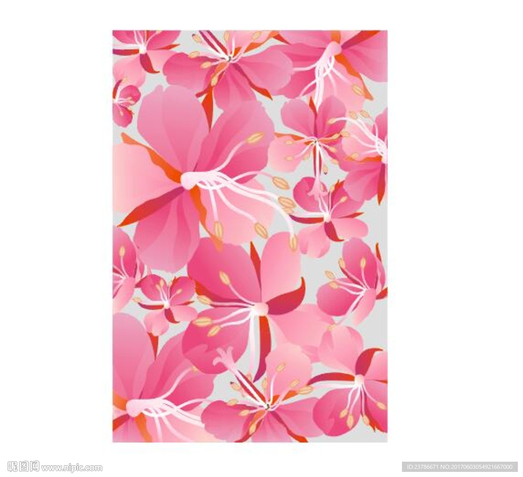 柳兰花印染图设计