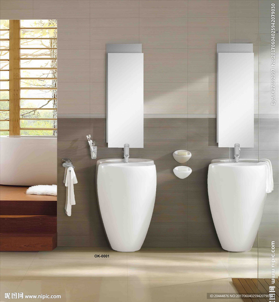 现代仿古洗手间效果图图