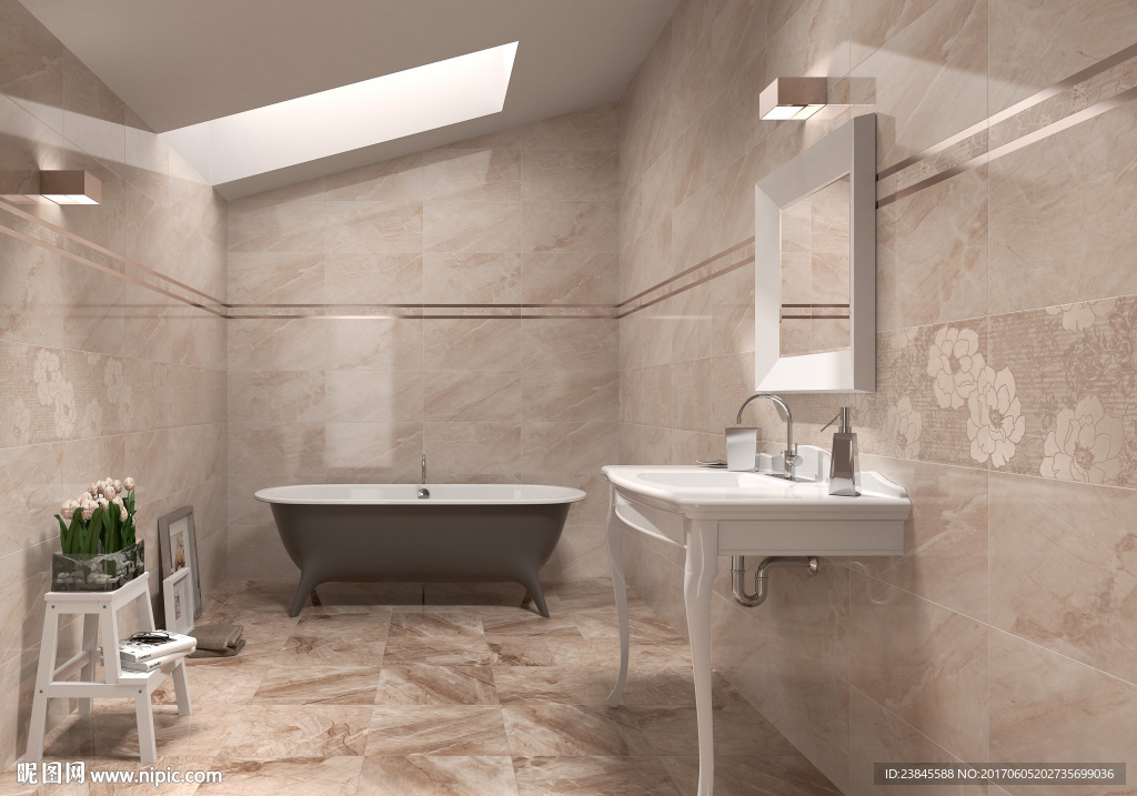 瓷砖效果图  浴室  洗手间