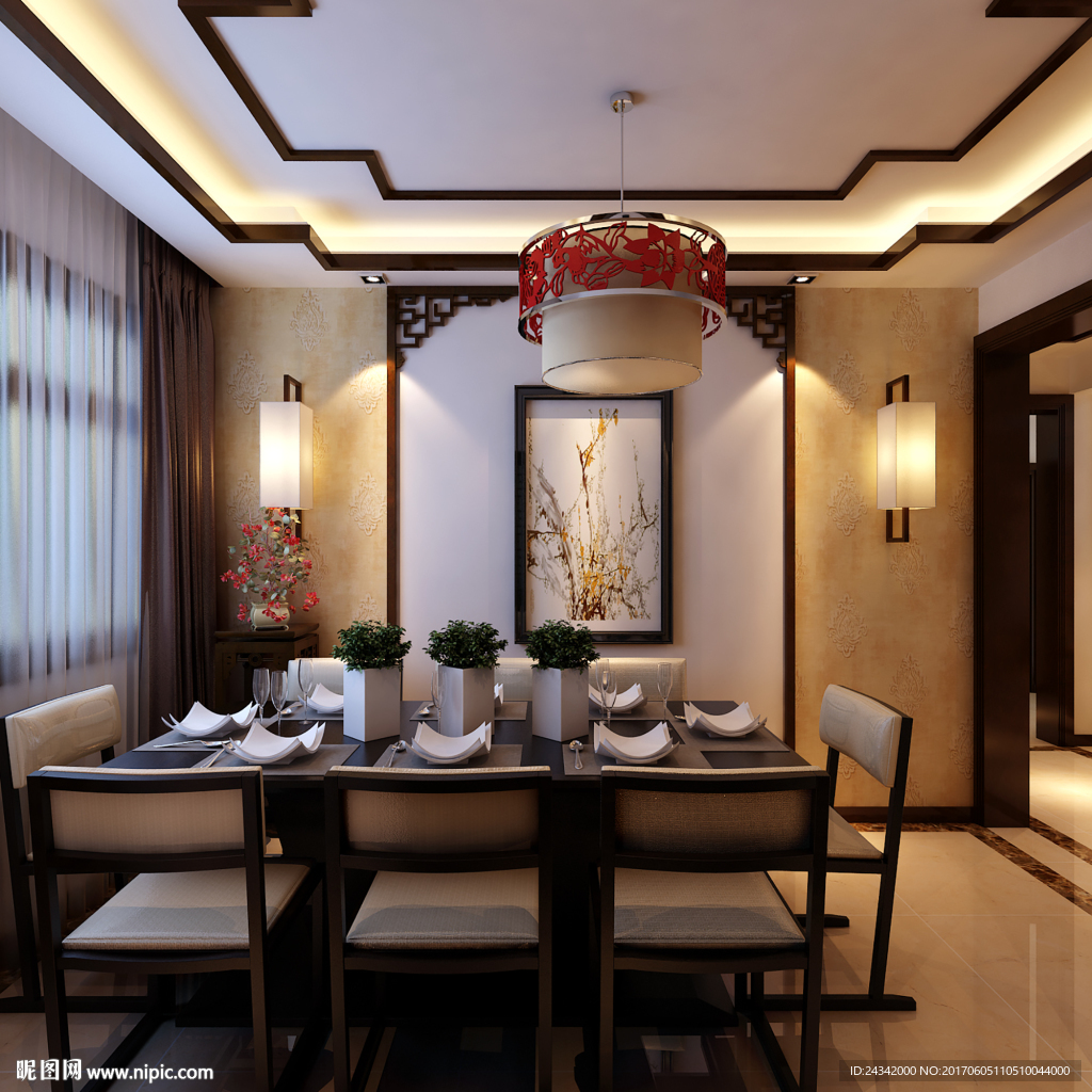 中式风格餐厅装饰效果图