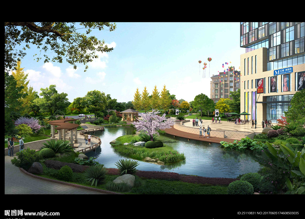 看水平台水景景观设计图