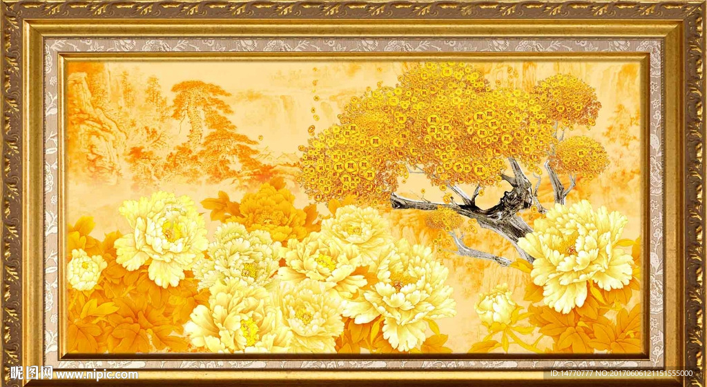 金色牡丹
