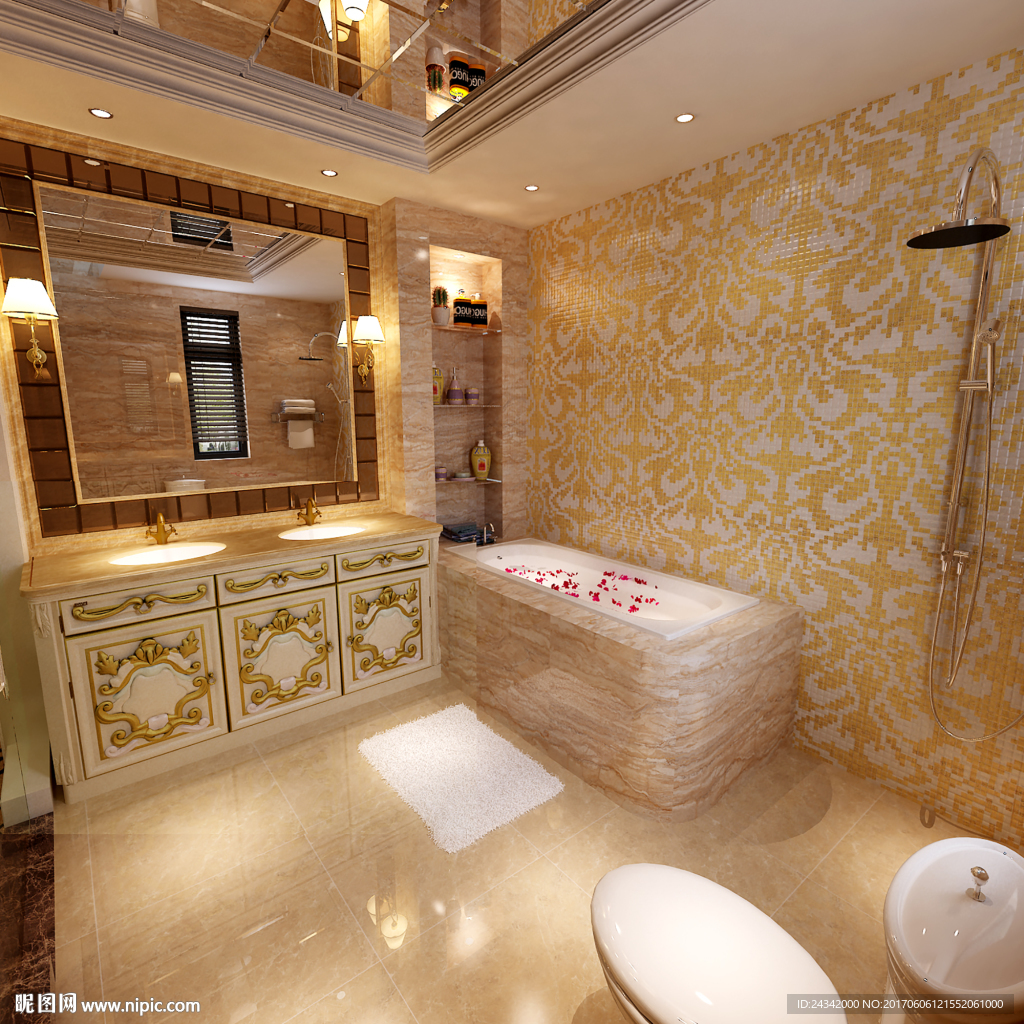 奢华卫生间装饰设计效果图