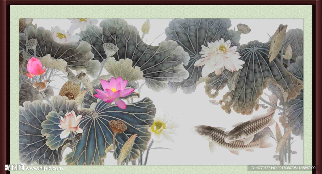 荷花水墨