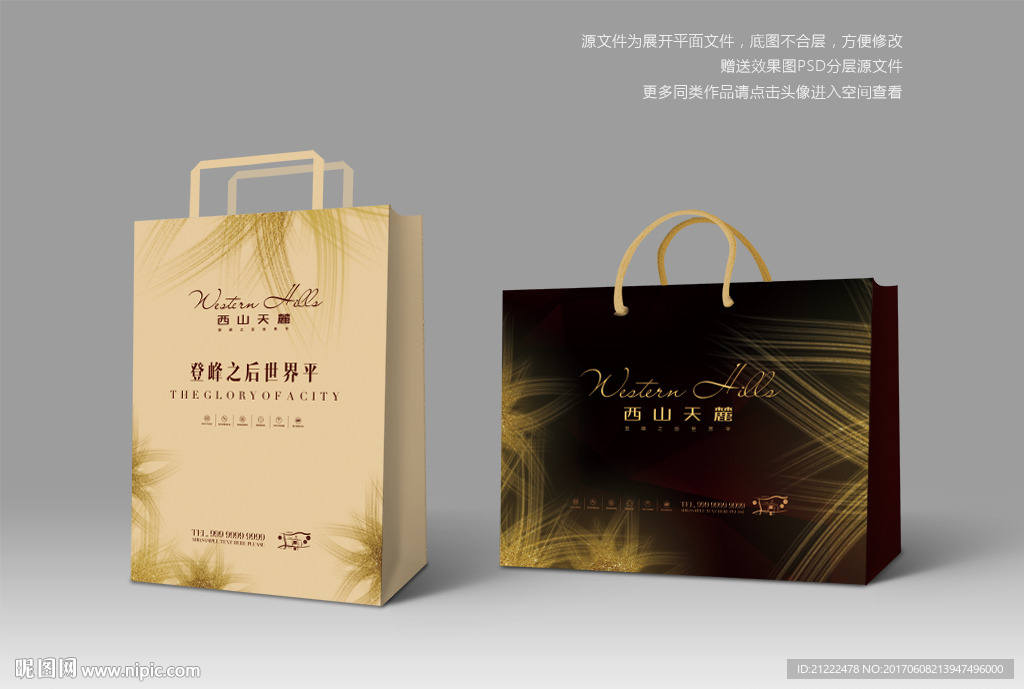 高端手提袋纸袋购物袋资料袋设计