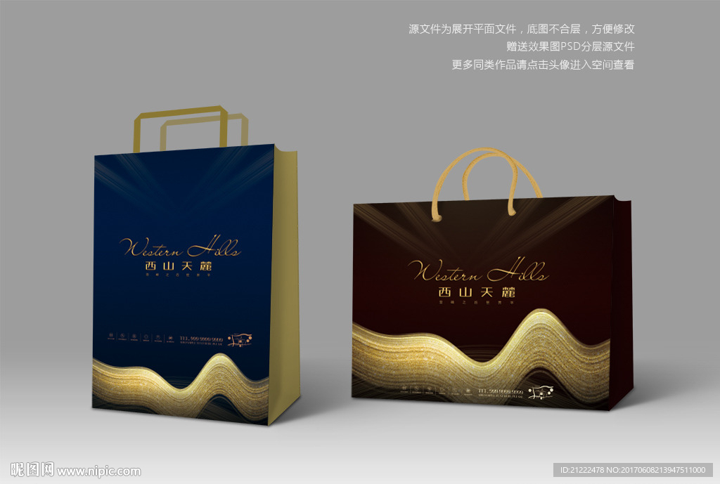 高端手提袋纸袋购物袋资料袋设计