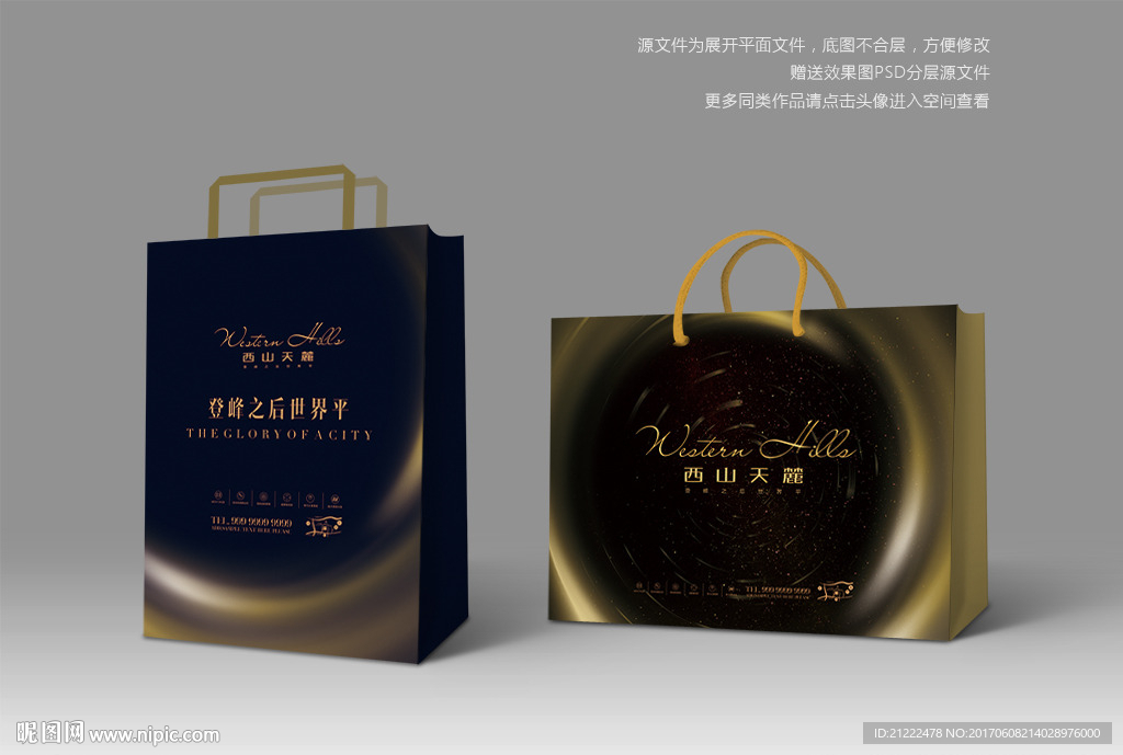 高端手提袋纸袋购物袋资料袋设计