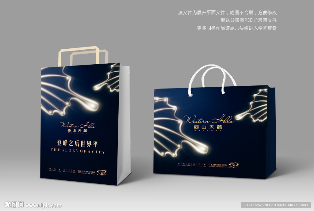 高端手提袋纸袋购物袋资料袋设计
