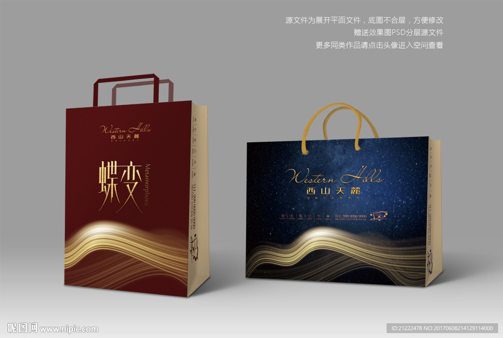 高端手提袋纸袋购物袋资料袋设计