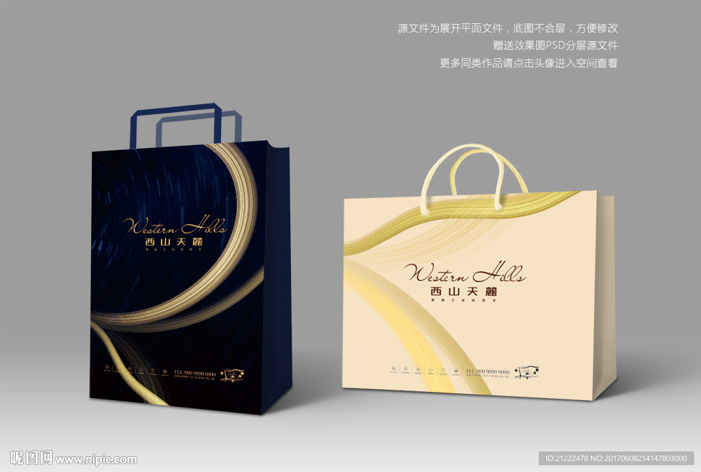 高端手提袋纸袋购物袋资料袋设计