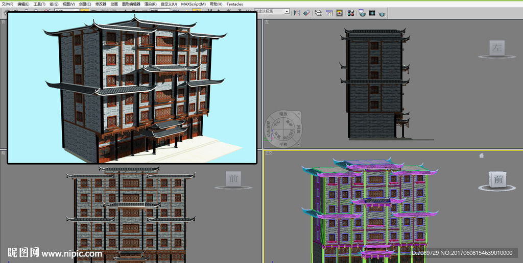 仿古建筑3D模型