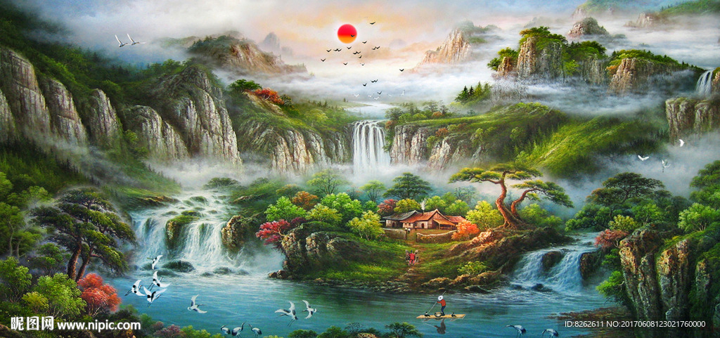 聚宝盆油画