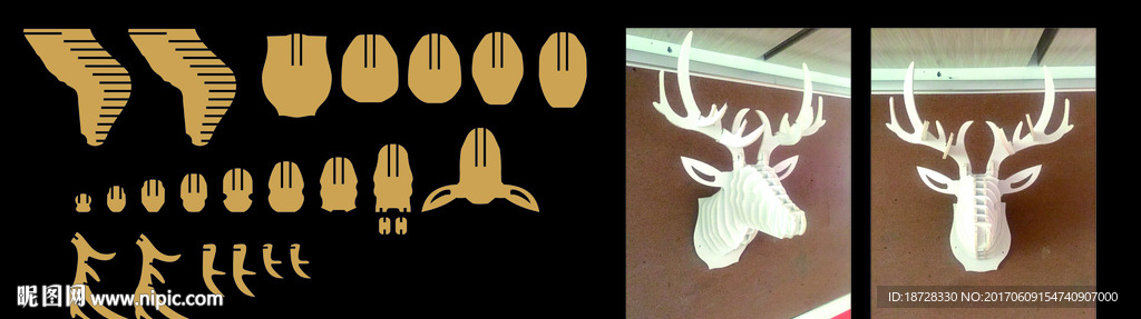 手工鹿头装饰