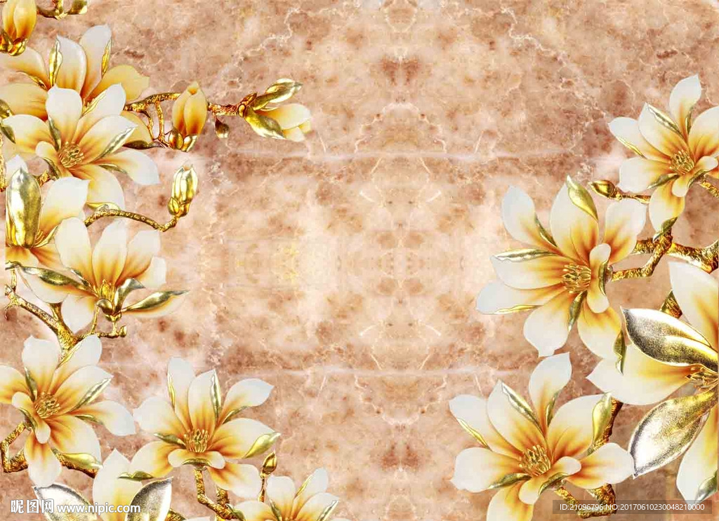 玉兰花背景墙