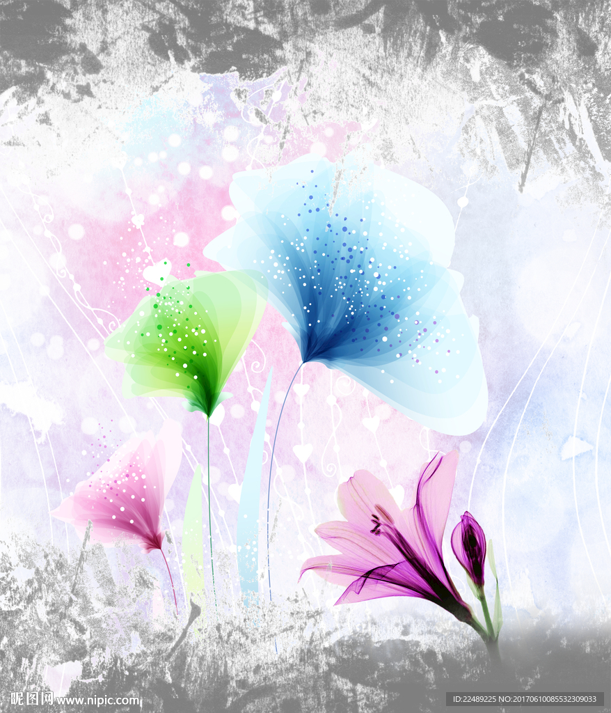 水彩花鲜花