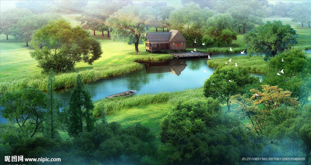 河道水草景观图